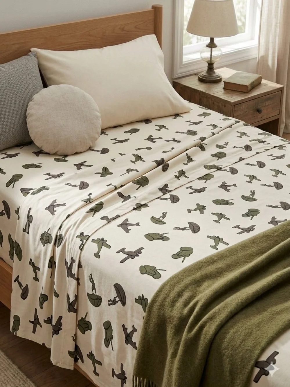 Rare Vintage 1980s Paratrooper Military Sheet Set - Full/Double - Made in USA